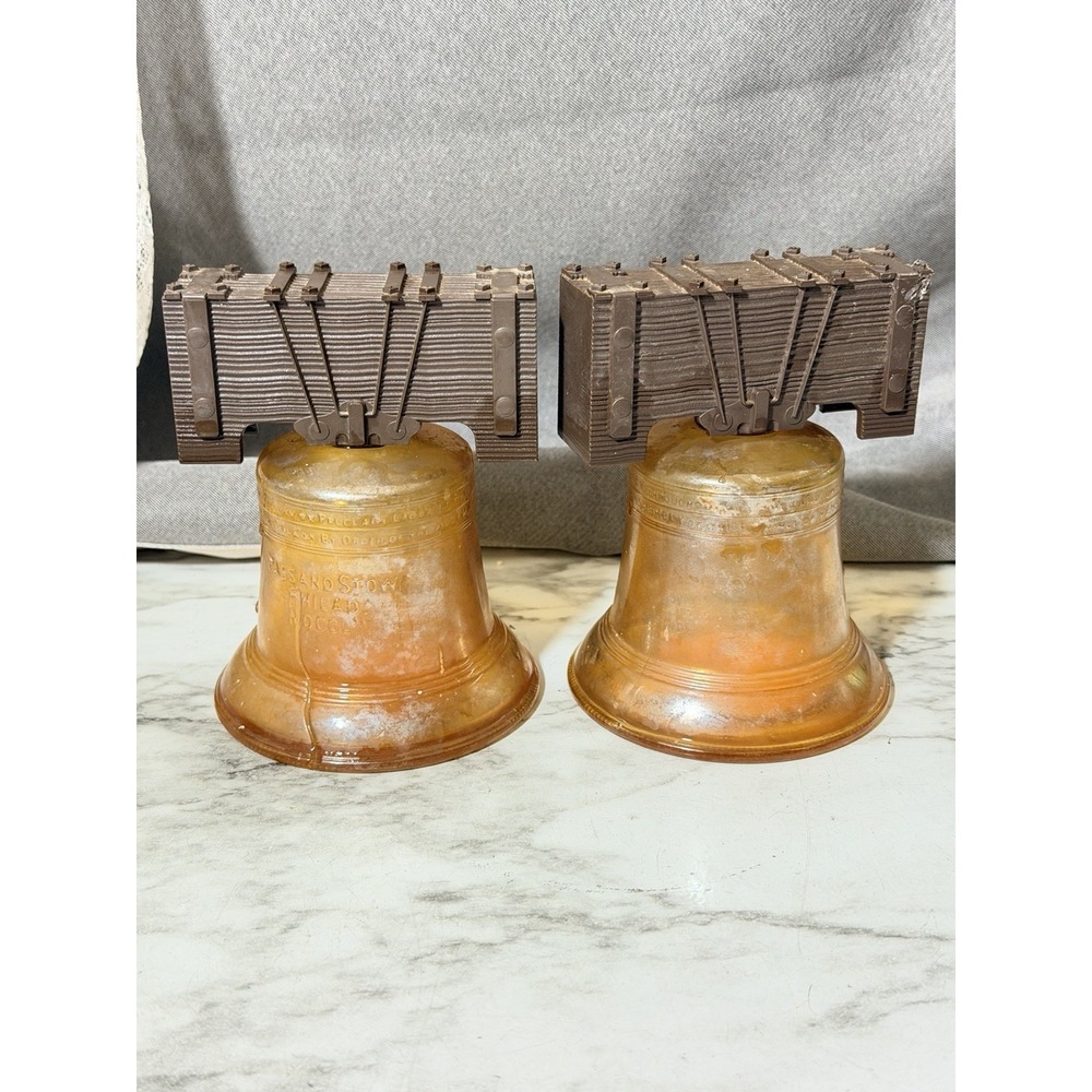2~EMPTY Avon Liberty Bell Tribute After Shave Lotion Decanter Bottle (3272)
